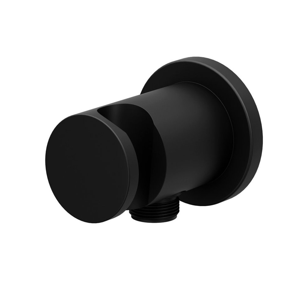 Настінний вивідт для душу з утримувачем Ravak 706.21BLM чорний матовий.