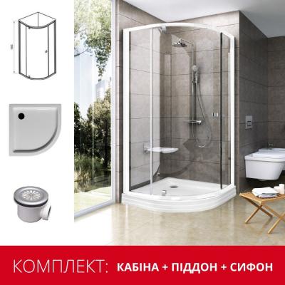 Душевая кабина Ravak Pivot PSKK3-90 (поддон Verona 90 ST+сифон Basic 90) белый/transparent