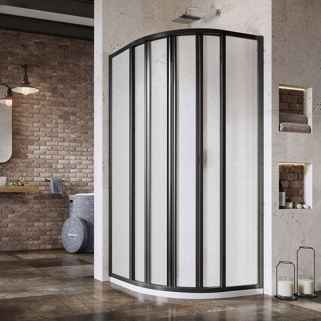 Душевой уголок Ravak Supernova 80 см SKKP6-80 195 черный+pearl