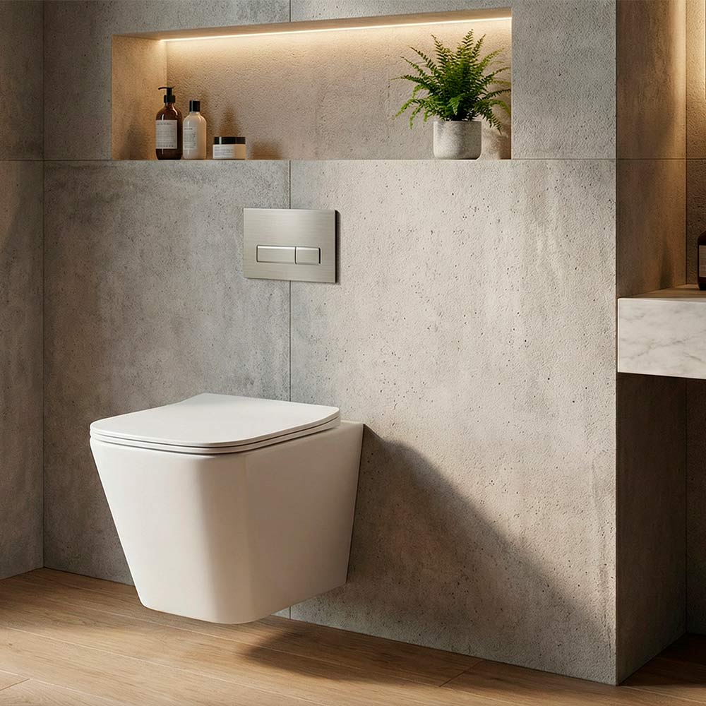 Унитаз подвесной CONCEPT CUBE RimOff с сиденьем