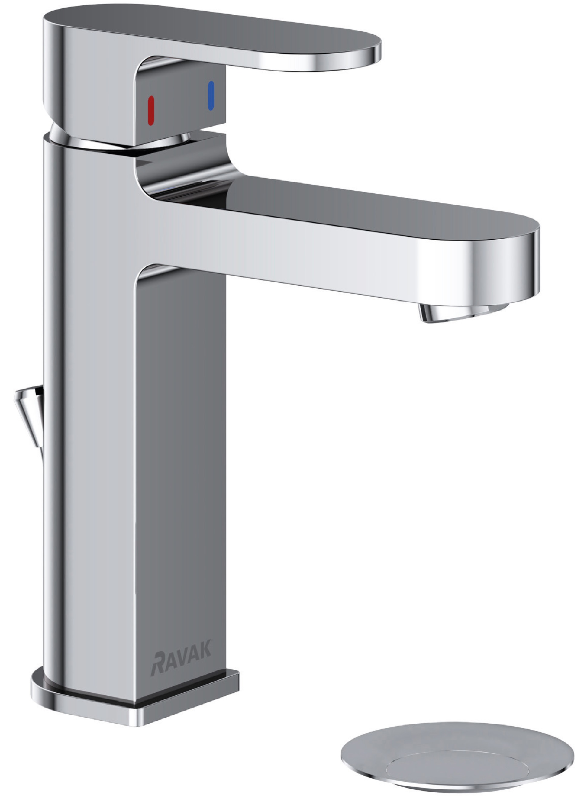 Змішувач для умивальника Ravak Chrome CR 013.00 з відкриванням стоку