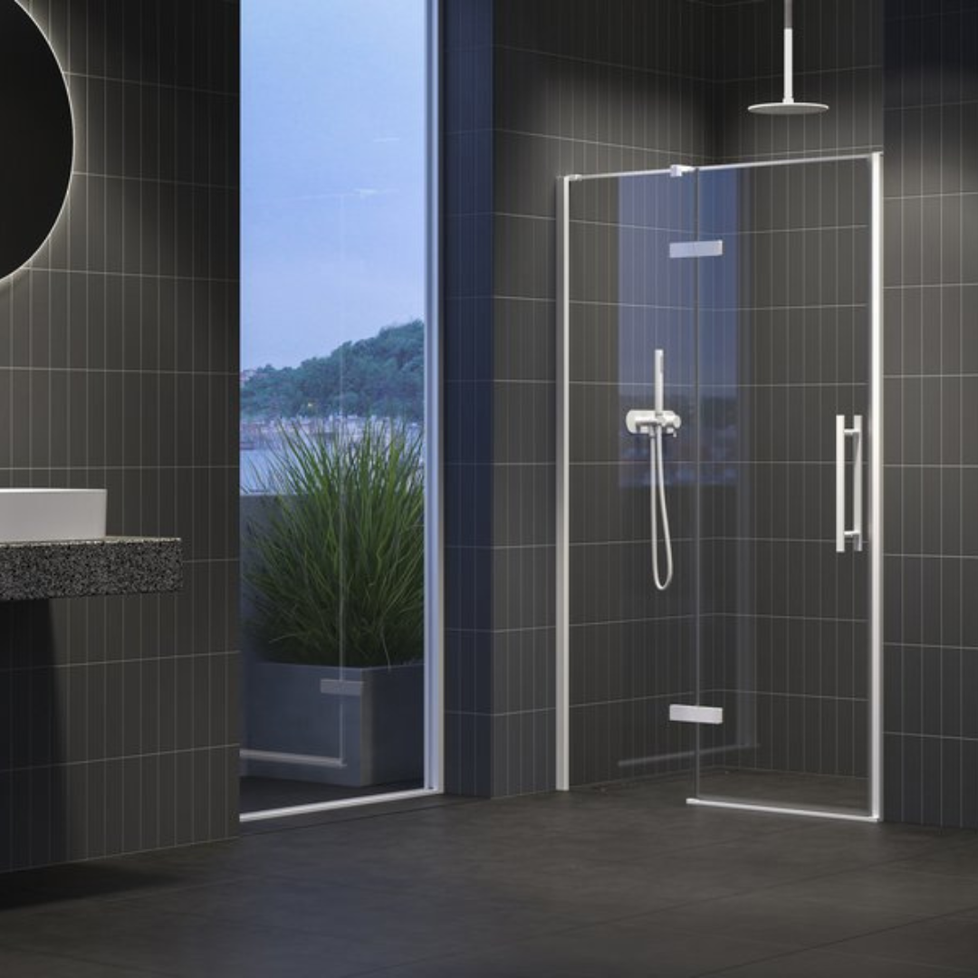 Душові двері COSD2-100 Білий матовий TRANSPARENT