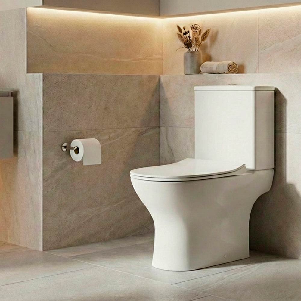 Унитаз напольный CONCEPT SLIM Combi RimOff с сиденьем