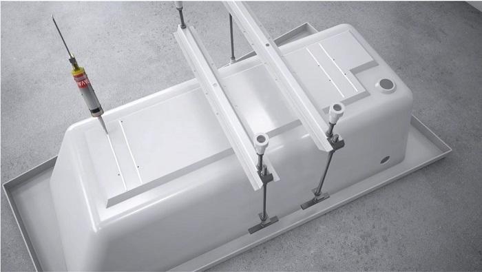 Фіксація опор на дно чаші Фіксація опор на дно чаші