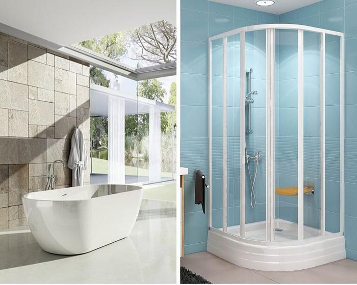 Окремо стояча ванна Ravak Freedom O і душовий куточок Ravak Supernova